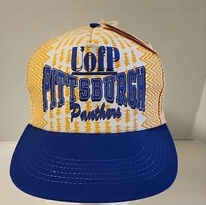 Vintage 90s University Of Pittsburgh U of P Panthers Snapback Hat College NOS